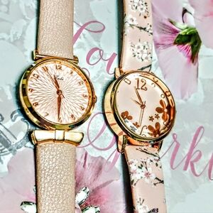 Rose-gold and Pink Women's Watch Set